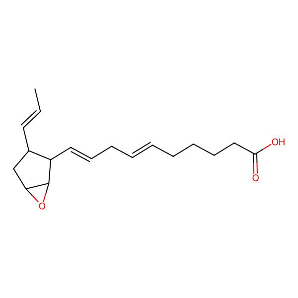2D Structure of (6Z,9Z)-10-[(1R,2S,3S,5S)-3-[(E)-prop-1-enyl]-6-oxabicyclo[3.1.0]hexan-2-yl]deca-6,9-dienoic acid