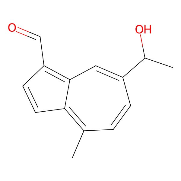 2D Structure of 7-(1-Hydroxyethyl)-4-methyl-1-azulenecarboxaldehyde