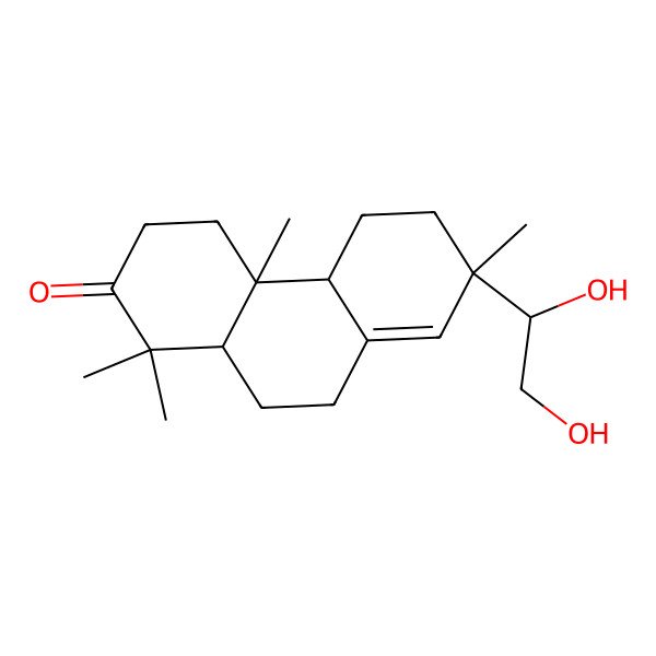 2D Structure of 7-(1,2-Dihydroxyethyl)-1,1,4a,7-tetramethyl-3,4,4b,5,6,9,10,10a-octahydrophenanthren-2-one