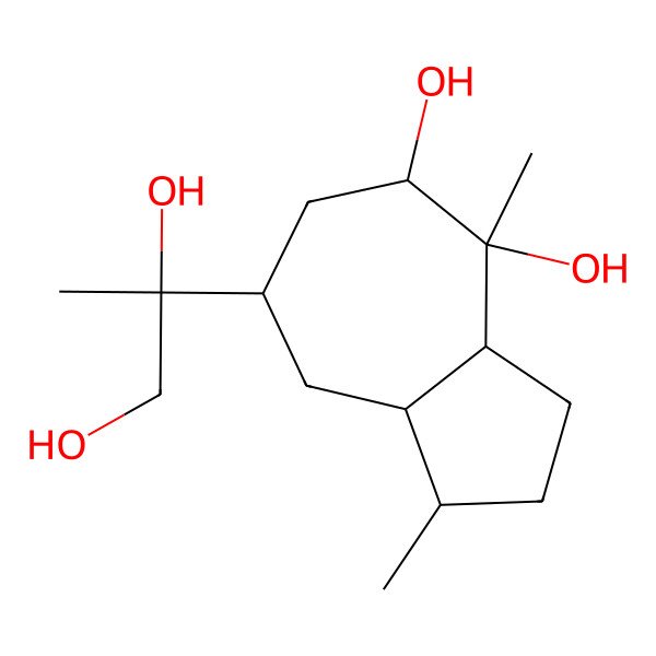2D Structure of 7-(1,2-dihydroxypropan-2-yl)-1,4-dimethyl-2,3,3a,5,6,7,8,8a-octahydro-1H-azulene-4,5-diol