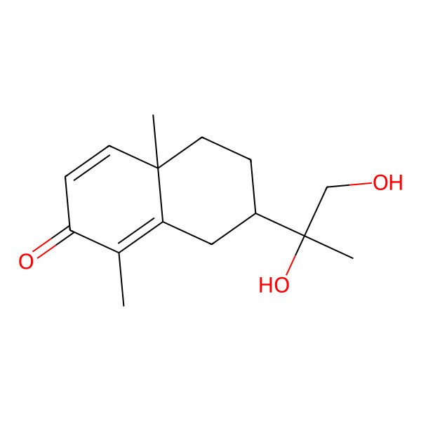 2D Structure of 7-(1,2-Dihydroxypropan-2-yl)-1,4a-dimethyl-5,6,7,8-tetrahydronaphthalen-2-one