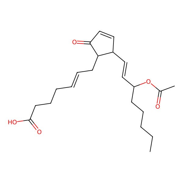 2D Structure of 7-[2-(3-Acetyloxyoct-1-enyl)-5-oxocyclopent-3-en-1-yl]hept-5-enoic acid