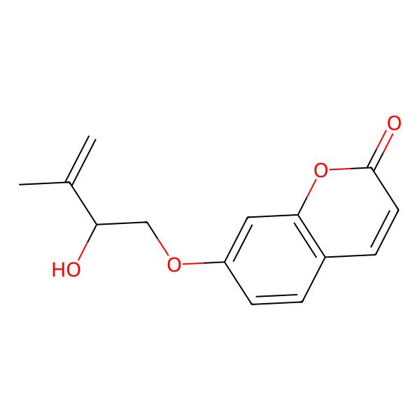 2D Structure of 7-(2-Hydroxy-3-methylbut-3-enoxy)chromen-2-one