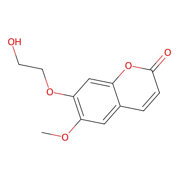 2D Structure of 7-(2-Hydroxyethoxy)-6-methoxychromen-2-one