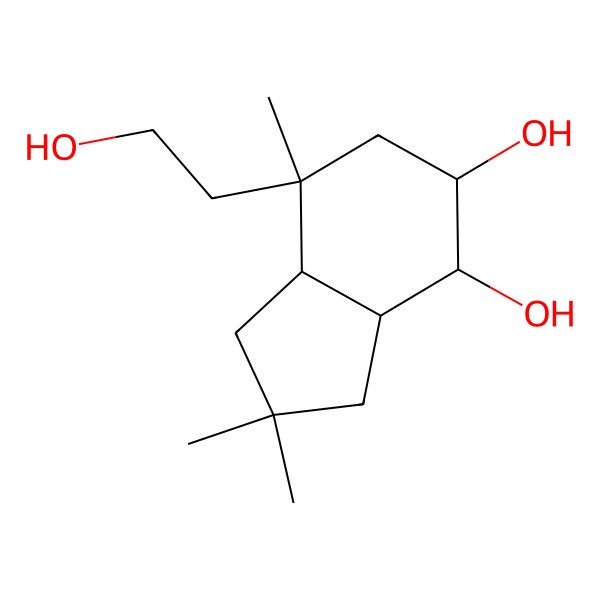 2D Structure of 7-(2-hydroxyethyl)-2,2,7-trimethyl-3,3a,4,5,6,7a-hexahydro-1H-indene-4,5-diol