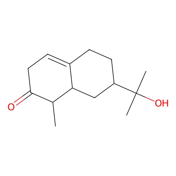2D Structure of 7-(2-hydroxypropan-2-yl)-1-methyl-3,5,6,7,8,8a-hexahydro-1H-naphthalen-2-one