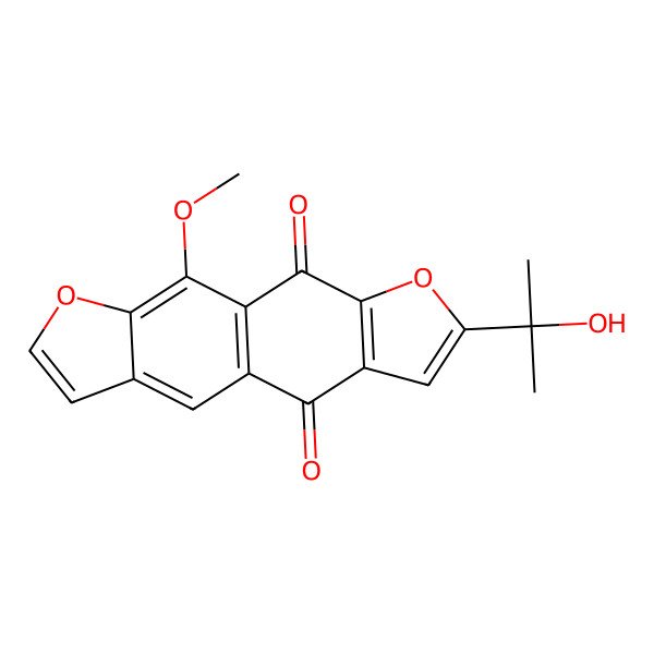 2D Structure of 7-(2-Hydroxypropan-2-yl)-10-methoxy-[1]benzofuro[5,6-f][1]benzofuran-5,9-dione