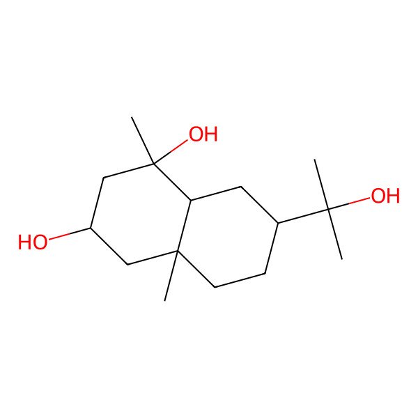 2D Structure of 7-(2-Hydroxypropan-2-yl)-1,4a-dimethyl-2,3,4,5,6,7,8,8a-octahydronaphthalene-1,3-diol 2D Structure of 7-(2-Hydroxypropan-2-yl)-1,4a-dimethyl-2,3,4,5,6,7,8,8a-octahydronaphthalene-1,3-diol