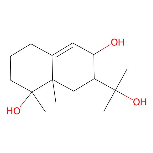 2D Structure of 7-(2-Hydroxypropan-2-yl)-1,8a-dimethyl-2,3,4,6,7,8-hexahydronaphthalene-1,6-diol