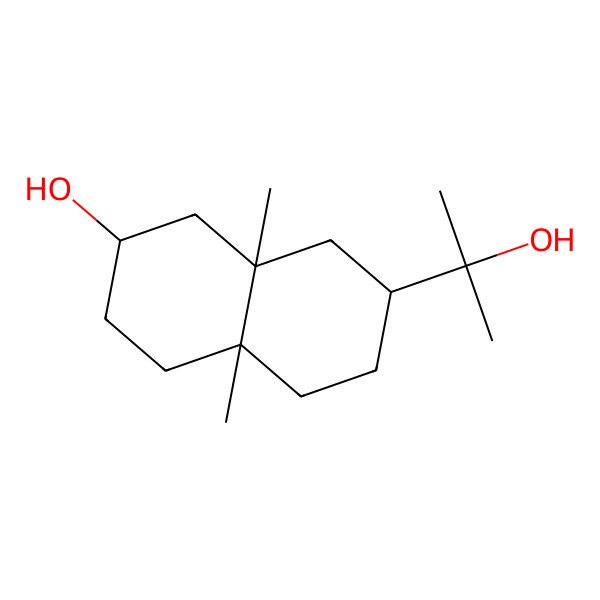 2D Structure of 7-(2-Hydroxypropan-2-yl)-4a,8a-dimethyl-1,2,3,4,5,6,7,8-octahydronaphthalen-2-ol