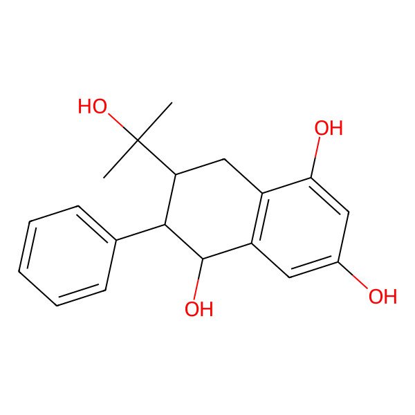 2D Structure of 7-(2-Hydroxypropan-2-yl)-6-phenyl-5,6,7,8-tetrahydronaphthalene-1,3,5-triol