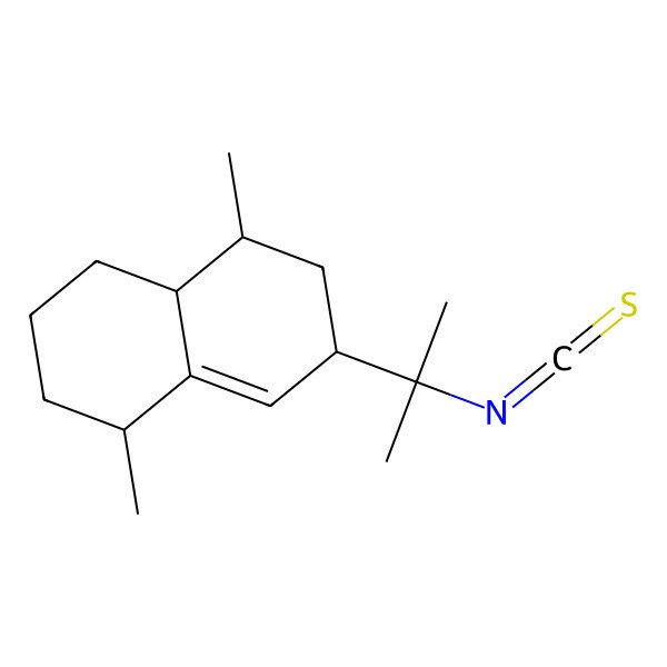 2D Structure of 7-(2-Isothiocyanatopropan-2-yl)-1,5-dimethyl-1,2,3,4,4a,5,6,7-octahydronaphthalene