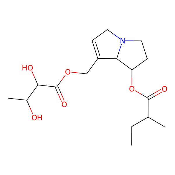 2D Structure of 7-(2-Methylbutyryl)-9-(2,3-dihydroxybutyryl) retronecine