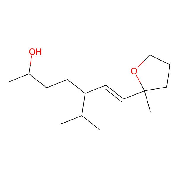 2D Structure of 7-(2-Methyloxolan-2-yl)-5-propan-2-ylhept-6-en-2-ol