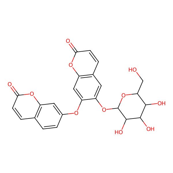 2D Structure of 7-(2-Oxochromen-7-yl)oxy-6-[3,4,5-trihydroxy-6-(hydroxymethyl)oxan-2-yl]oxychromen-2-one