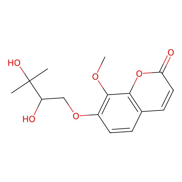 2D Structure of 7-(2,3-Dihydroxy-3-methylbutoxy)-8-methoxychromen-2-one