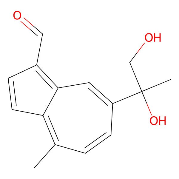 2D Structure of 7-[(2R)-1,2-dihydroxypropan-2-yl]-4-methylazulene-1-carbaldehyde