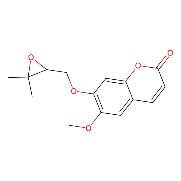 2D Structure of 7-[[(2R)-3,3-dimethyloxiran-2-yl]methoxy]-6-methoxychromen-2-one