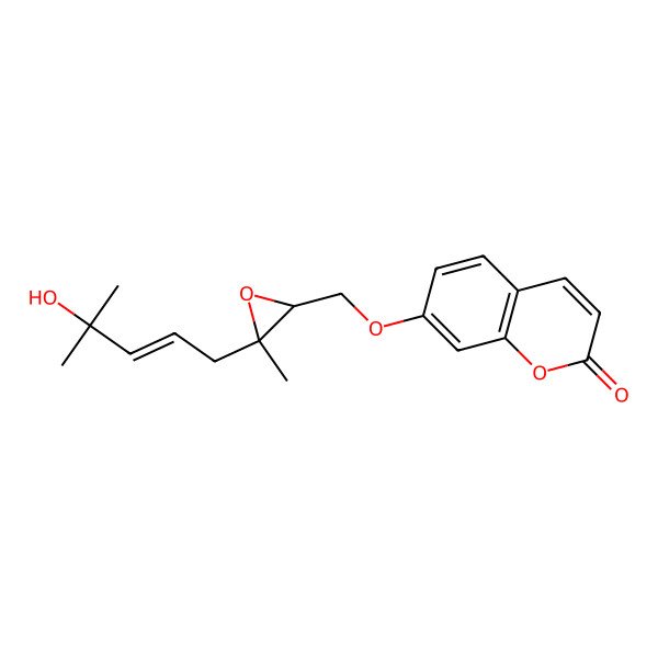 2D Structure of 7-[[(2R,3S)-3-[(E)-4-hydroxy-4-methylpent-2-enyl]-3-methyloxiran-2-yl]methoxy]chromen-2-one