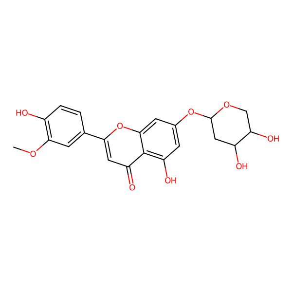 2D Structure of 7-[(2R,4S,5S)-4,5-dihydroxyoxan-2-yl]oxy-5-hydroxy-2-(4-hydroxy-3-methoxyphenyl)chromen-4-one