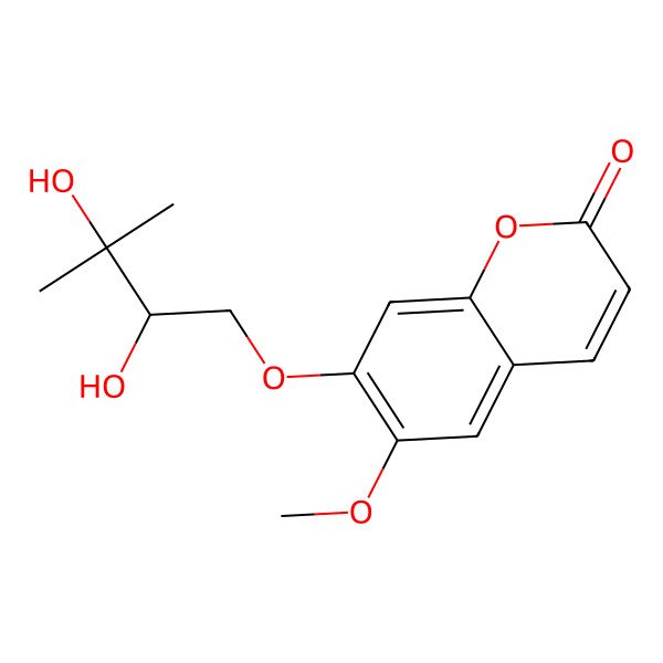 2D Structure of 7-[(2S)-2,3-dihydroxy-3-methylbutoxy]-6-methoxychromen-2-one