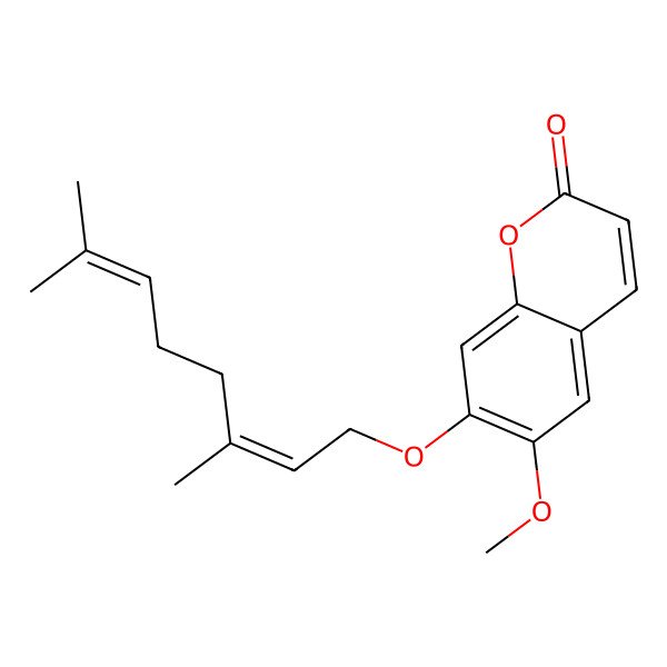 2D Structure of 7-[(2Z)-3,7-dimethylocta-2,6-dienoxy]-6-methoxychromen-2-one