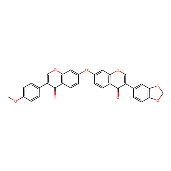 2D Structure of 7-[3-(1,3-Benzodioxol-5-yl)-4-oxochromen-7-yl]oxy-3-(4-methoxyphenyl)chromen-4-one