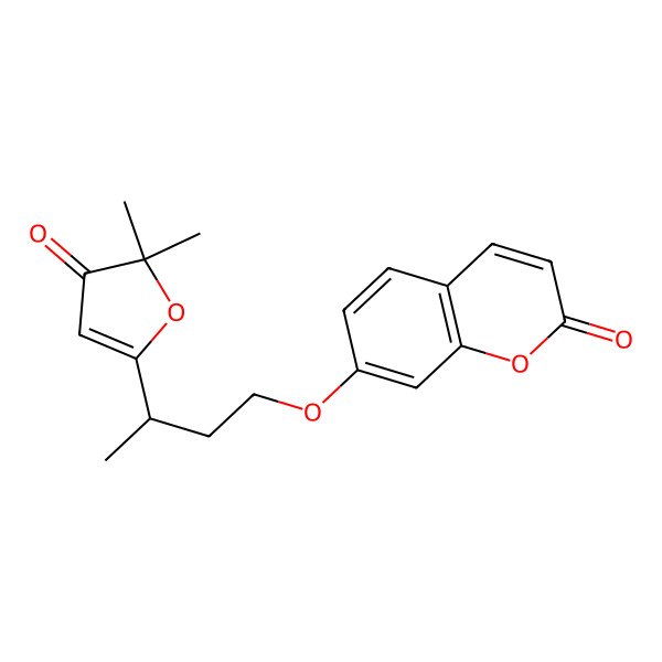 2D Structure of 7-[3-(5,5-Dimethyl-4-oxofuran-2-yl)butoxy]chromen-2-one
