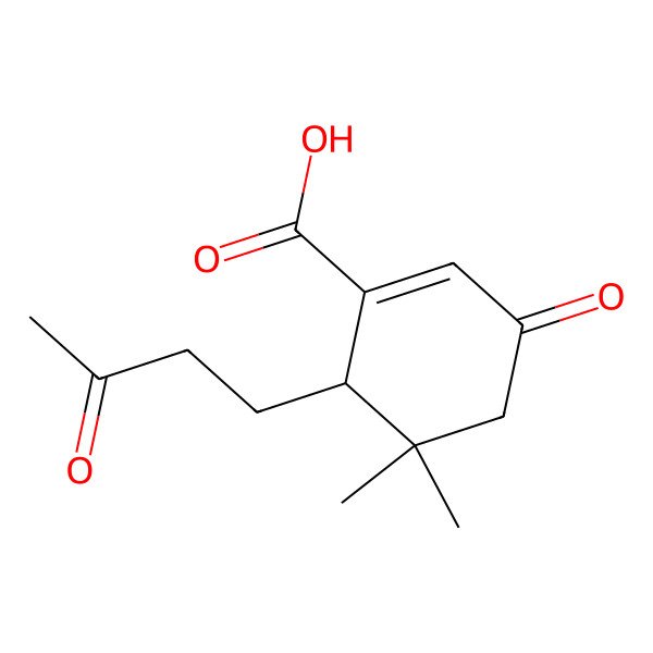 2D Structure of 7-(3-Butanonyl)-6,6-dimethyl-2-cyclohex-4-none-2-carboxylic acid