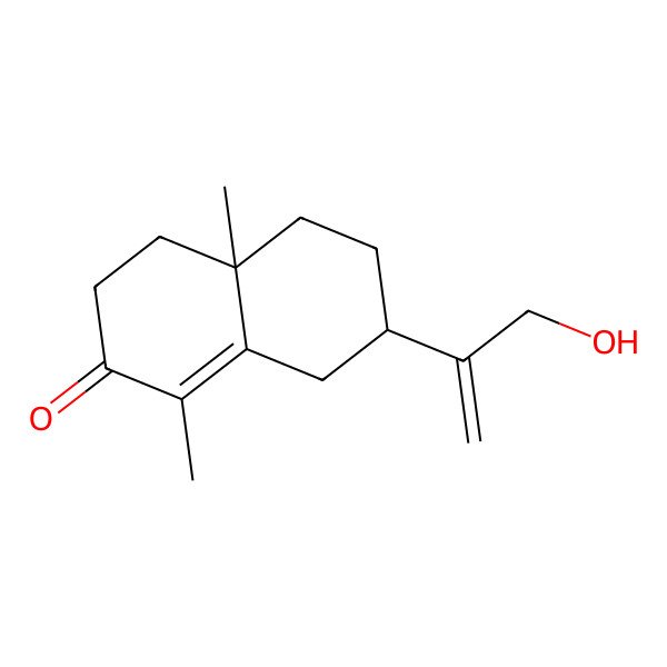 2D Structure of 7-(3-Hydroxyprop-1-en-2-yl)-1,4a-dimethyl-3,4,5,6,7,8-hexahydronaphthalen-2-one