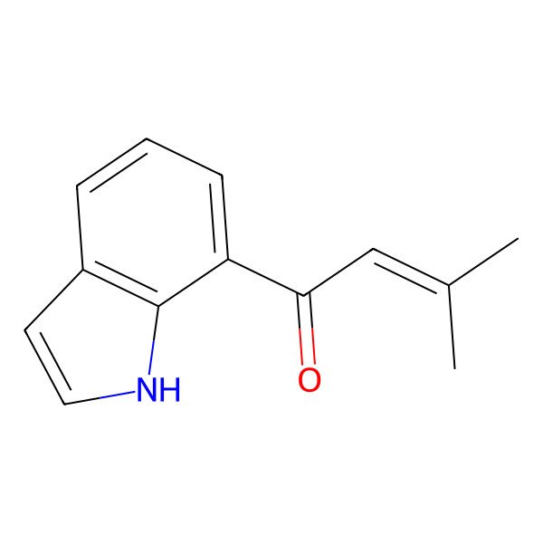 2D Structure of 7-(3-Methyl-2-butenoyl)-1H-indole