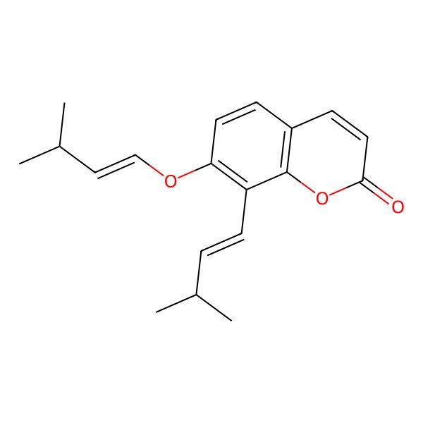 2D Structure of 7-(3-Methylbut-1-enoxy)-8-(3-methylbut-1-enyl)chromen-2-one