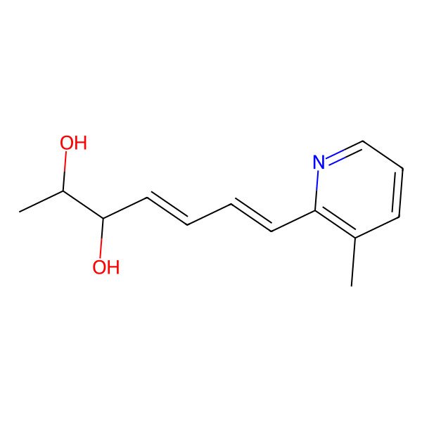 2D Structure of 7-(3-Methyl-2-pyridinyl)hepta-4,6-diene-2,3-diol