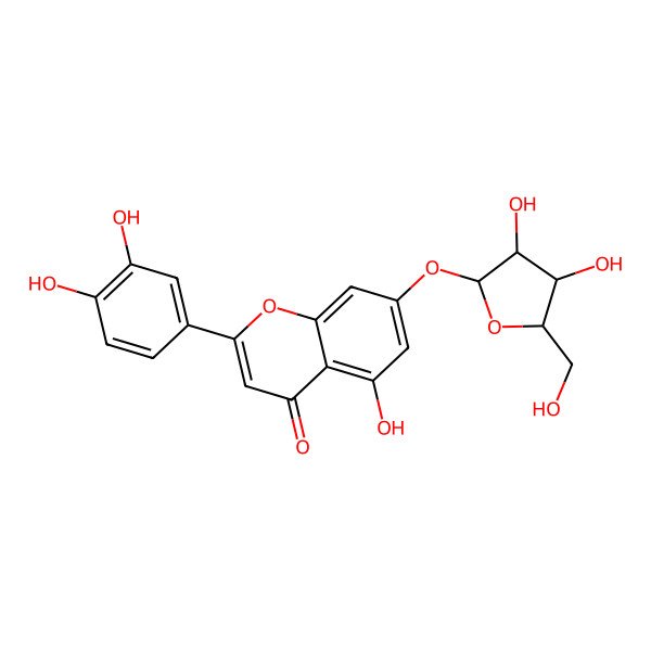 2D Structure of 7-[3,4-Dihydroxy-5-(hydroxymethyl)oxolan-2-yl]oxy-2-(3,4-dihydroxyphenyl)-5-hydroxychromen-4-one