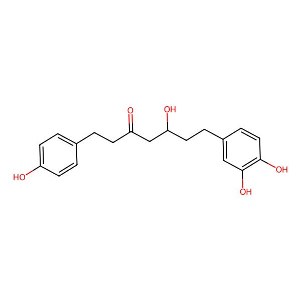 2D Structure of 7-(3,4-Dihydroxyphenyl)-5-hydroxy-1-(4-hydroxyphenyl)heptan-3-one