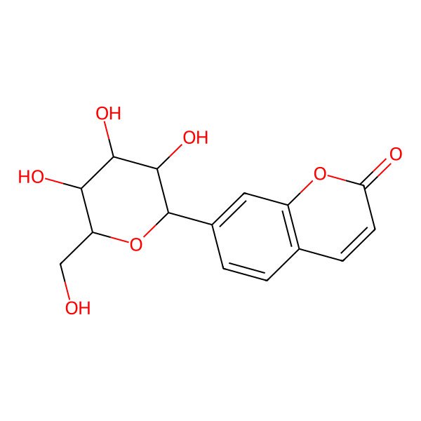 2D Structure of 7-[3,4,5-Trihydroxy-6-(hydroxymethyl)oxan-2-yl]chromen-2-one