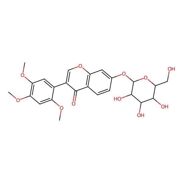 2D Structure of 7-[3,4,5-Trihydroxy-6-(hydroxymethyl)oxan-2-yl]oxy-3-(2,4,5-trimethoxyphenyl)chromen-4-one