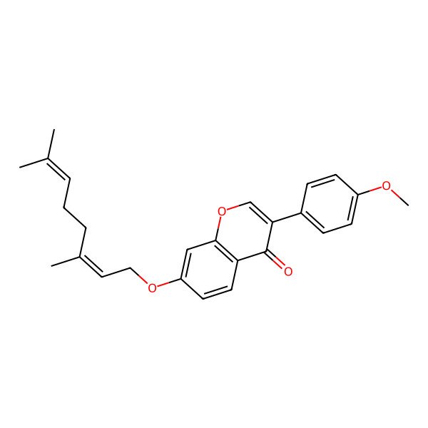 2D Structure of 7-(3,7-Dimethylocta-2,6-dienoxy)-3-(4-methoxyphenyl)chromen-4-one