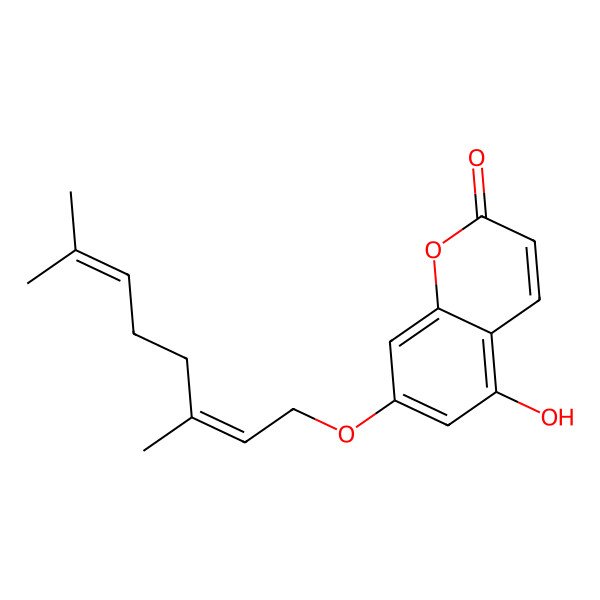 2D Structure of 7-(3,7-Dimethylocta-2,6-dienoxy)-5-hydroxychromen-2-one
