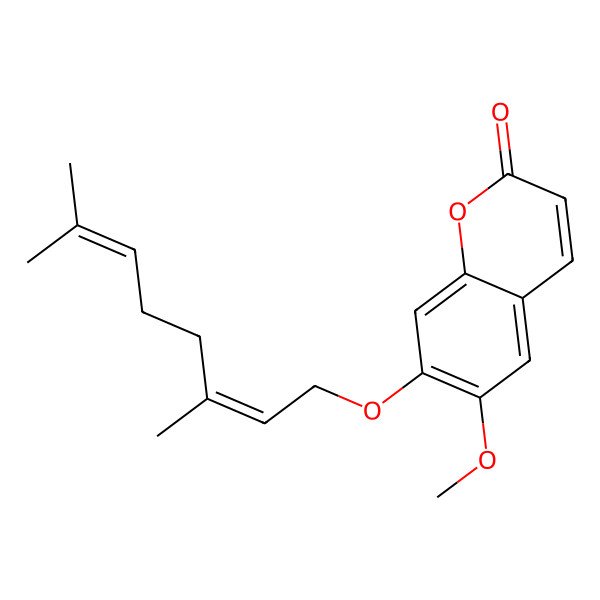 2D Structure of 7-(3,7-Dimethylocta-2,6-dienoxy)-6-methoxychromen-2-one