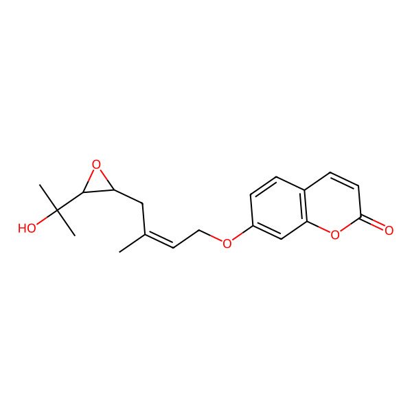 2D Structure of 7-[4-[3-(2-Hydroxypropan-2-yl)oxiran-2-yl]-3-methylbut-2-enoxy]chromen-2-one