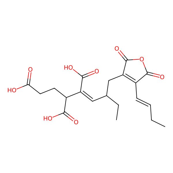 2D Structure of 7-(4-But-1-enyl-2,5-dioxo-2,5-dihydro-furan-3-ylmethyl)-4,5-dicarboxy-non-5-enoic acid