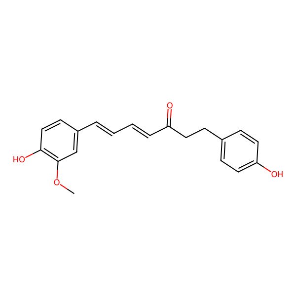 2D Structure of 7-(4-Hydroxy-3-methoxyphenyl)-1-(4-hydroxyphenyl)hepta-4,6-dien-3-one