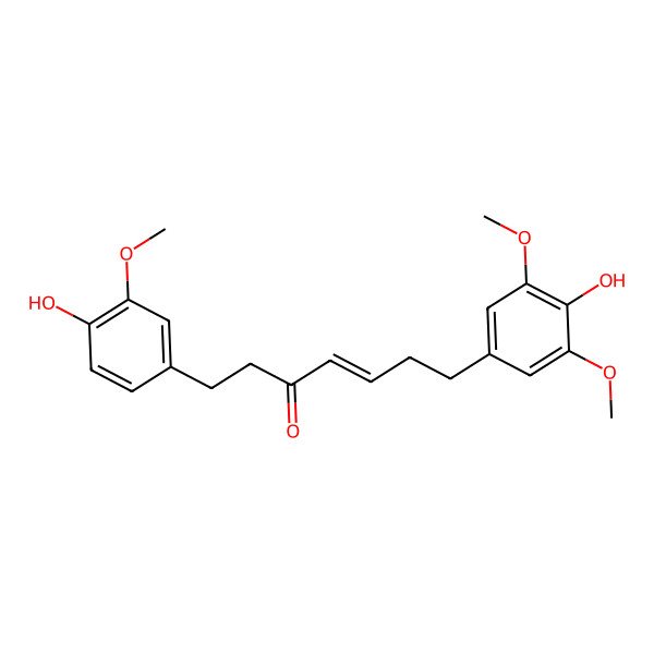 2D Structure of 7-(4-Hydroxy-3,5-dimethoxyphenyl)-1-(4-hydroxy-3-methoxyphenyl)hept-4-en-3-one
