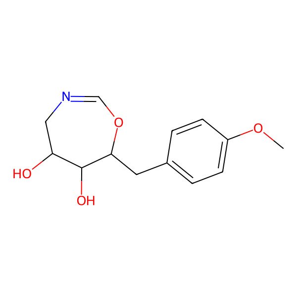 2D Structure of 7-[(4-Methoxyphenyl)methyl]-4,5,6,7-tetrahydro-1,3-oxazepine-5,6-diol