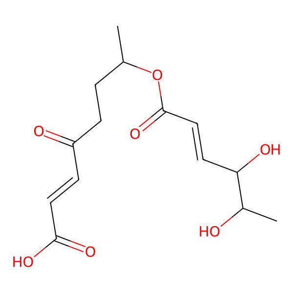 2D Structure of 7-(4,5-Dihydroxyhex-2-enoyloxy)-4-oxooct-2-enoic acid