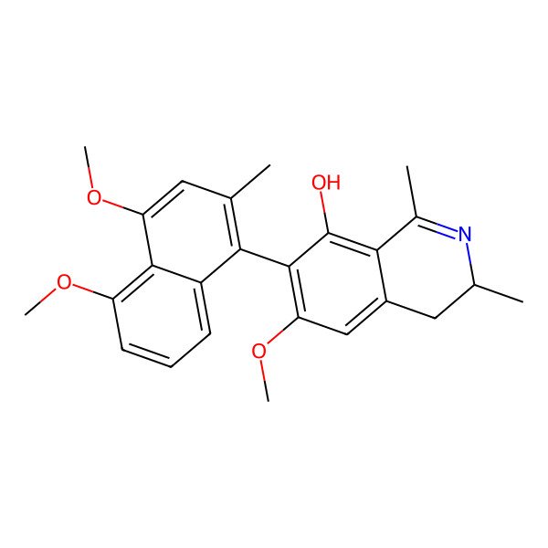 2D Structure of 7-(4,5-Dimethoxy-2-methylnaphthalen-1-yl)-6-methoxy-1,3-dimethyl-3,4-dihydroisoquinolin-8-ol