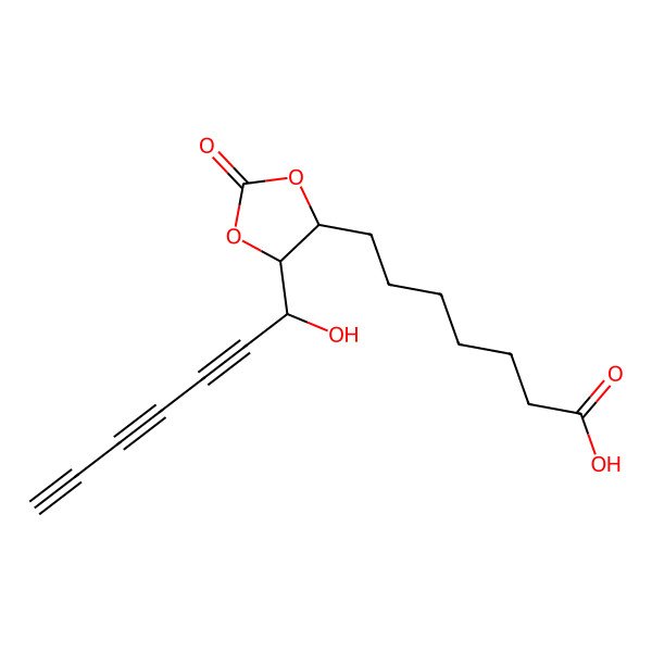 2D Structure of 7-[5-(1-Hydroxyhepta-2,4,6-triynyl)-2-oxo-1,3-dioxolan-4-yl]heptanoic acid