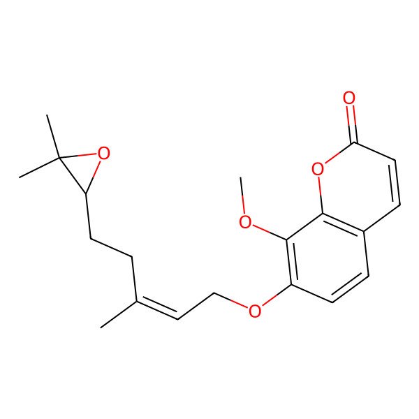 2D Structure of 7-[5-(3,3-Dimethyloxiran-2-yl)-3-methylpent-2-enoxy]-8-methoxychromen-2-one