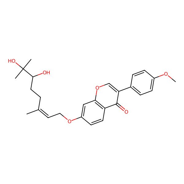 2D Structure of 7-(6,7-Dihydroxy-3,7-dimethyloct-2-enoxy)-3-(4-methoxyphenyl)chromen-4-one
